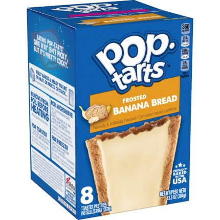 Kellogg'S, Pop Tarts Frosted Banana Bread Toaster Pastries, Case Of 12, 13.5 Oz