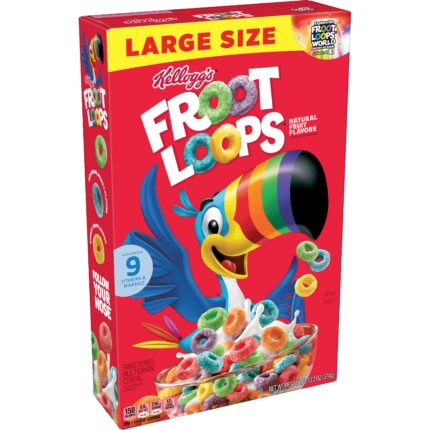 Kellogg'S, Froot Loops With Natural Fruit Flavors Cereal, Case Of 10, 13.2 Oz