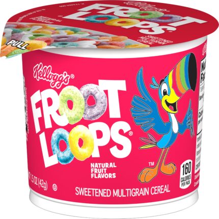 Kellogg's, Fruit Loops Breakfast Cereal In A Cup, Case Of 12, 1.5 Oz