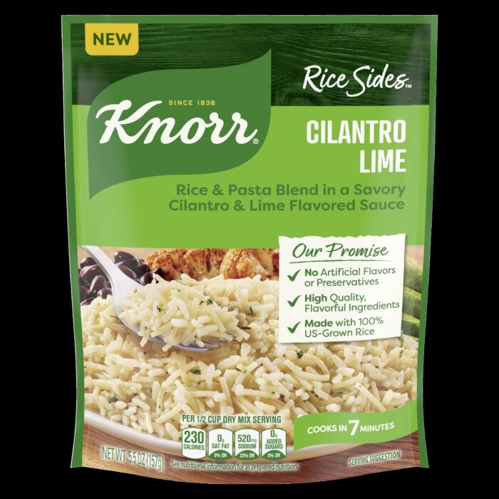 Knorr, Rice Sides Cilantro Lime Side Meal , Case Of 8, 5.5 Oz - Image 1