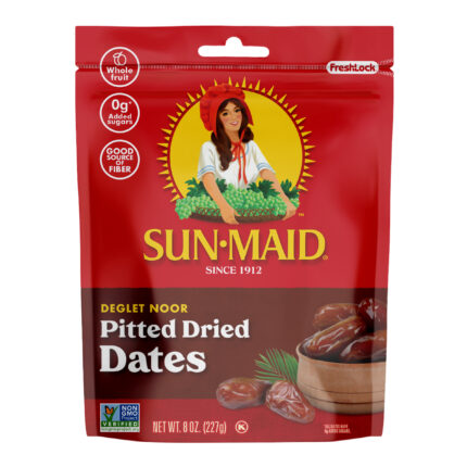 Sun Maid, Pitted Dried Dates Resealable Bag, Case Of 10, 8 Oz