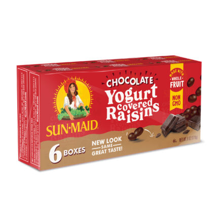 Sun Maid, Chocolate Yogurt Covered Raisins 6 Count, Case Of 12, 6 Oz