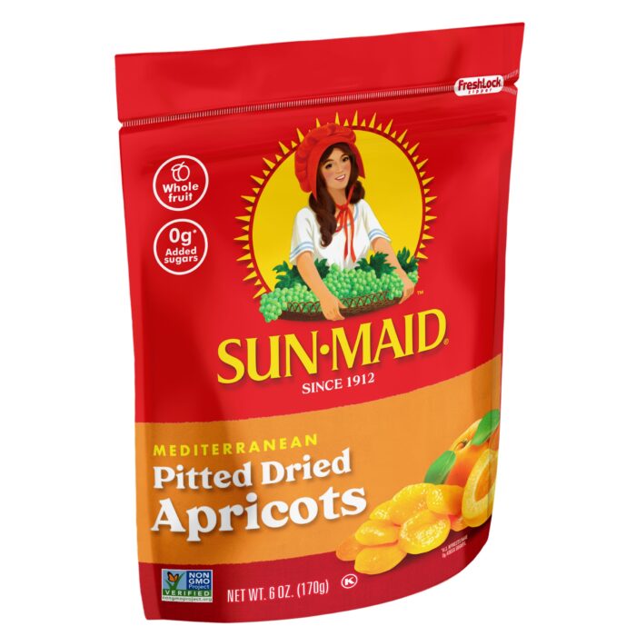 Sun Maid, Mediterranean Pitted Dried Apricot Resealable Bag, Case Of 12, 6Oz - Image 1