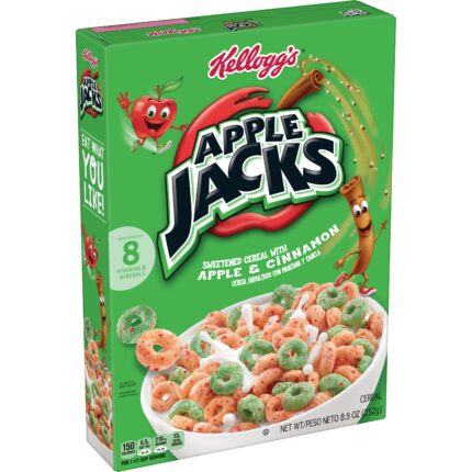 Kellogg'S, Apple Jacks Cereal, Case Of 18, 8.9 Oz