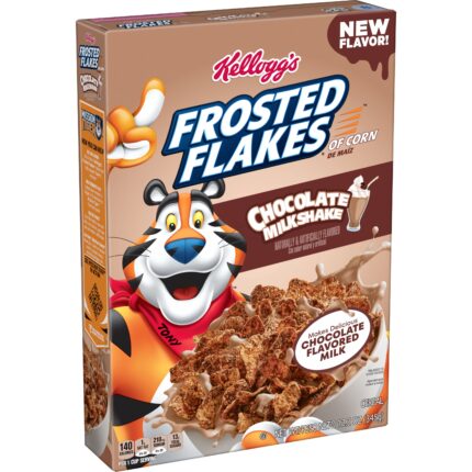 Kellogg'S, Frosted Flakes Chocolate Milkshake Breakfast Cereal, Case Of 12, 12.2 Oz