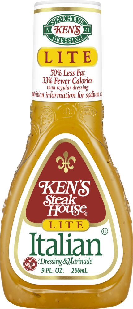Kens, Steakhouse Lite Italian Dressing & Marinade, Case Of 9, 9 Fl Oz