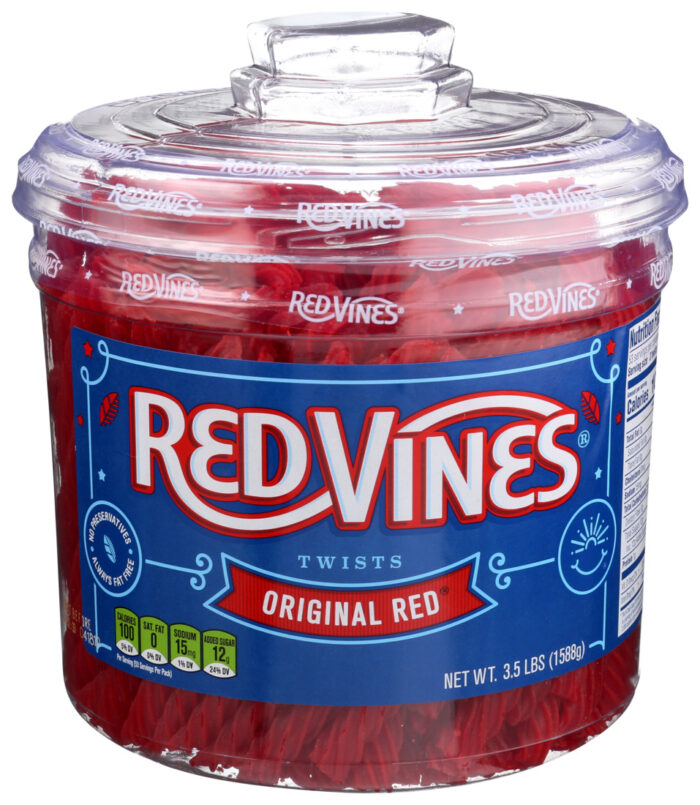 Red Vines, Original Twists Jar, Case Of 4, 3.5 Lb - Image 1