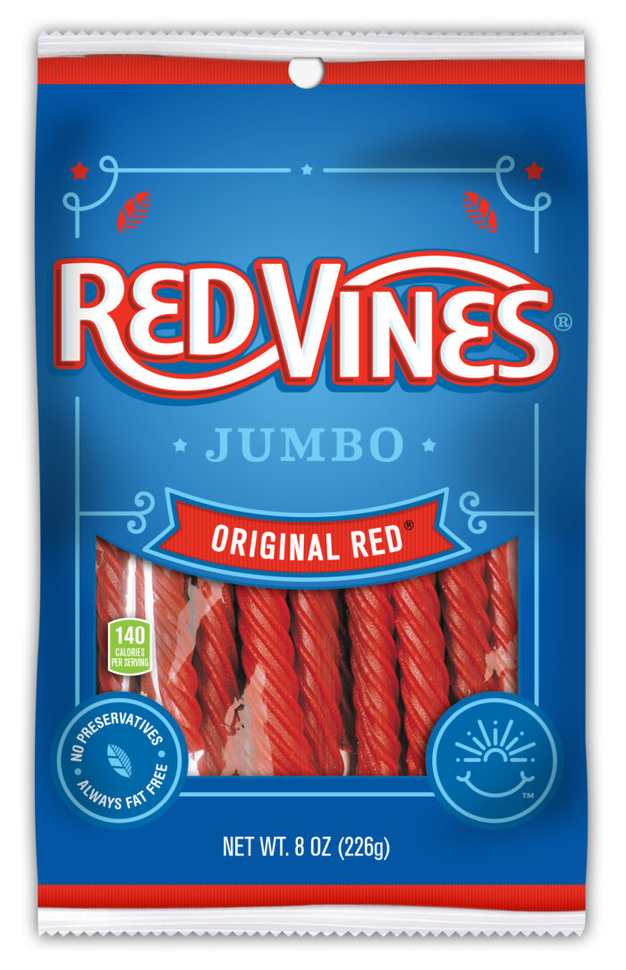 Red Vines, Jumbo Twists Original Red Soft And Chewy Licorice Candy, Case Of 12, 8 Oz - Image 1