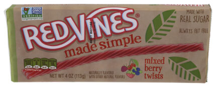 Red Vines, Made Simple Natural Licorice Berry Twists, Case Of 12, 4 Oz