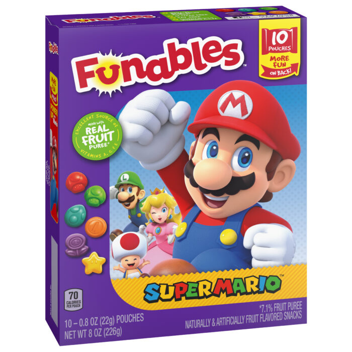 Funables, Super Mario Fruit Snacks 10Ct, Case Of 8, 8 Oz - Image 1
