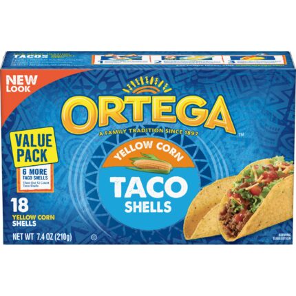 Ortega, Yellow Corn Taco Shells 18 Ct, Case Of 6, 7.4 Oz