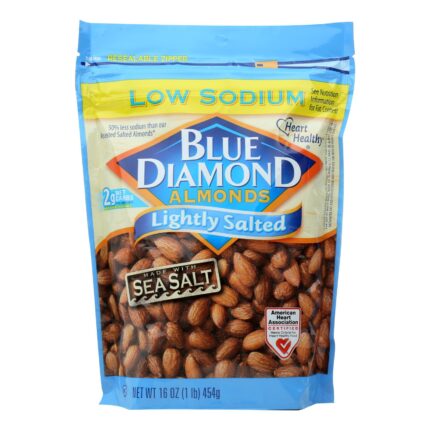 Blue Diamond, Lightly Salted Low Sodium Almonds, Case Of 6, 16 Oz