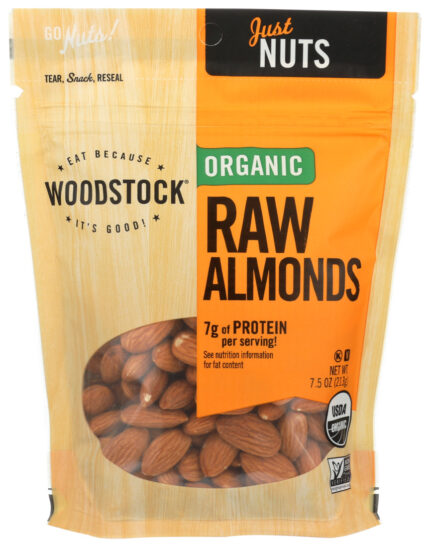 Wodstk Almonds,Og2,Raw 7.5 Oz