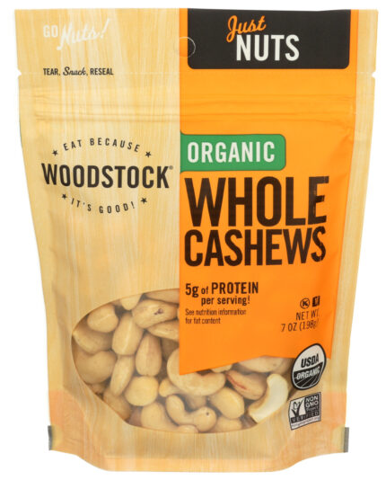 Wodstk Cashews,Og1,Whl,#180,Raw 7 Oz