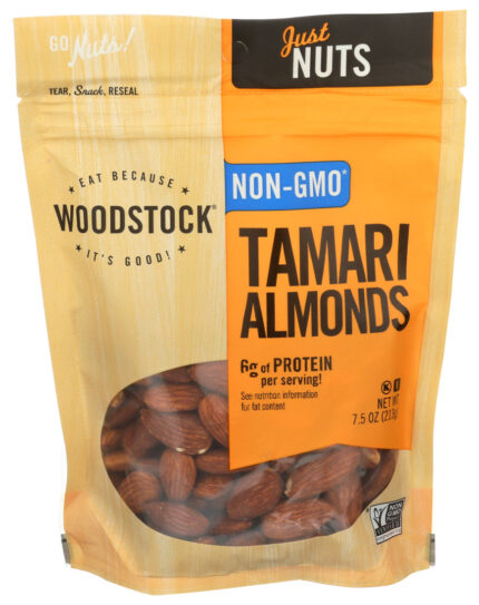 Wodstk Almonds,Tamari Roasted 7.5 Oz