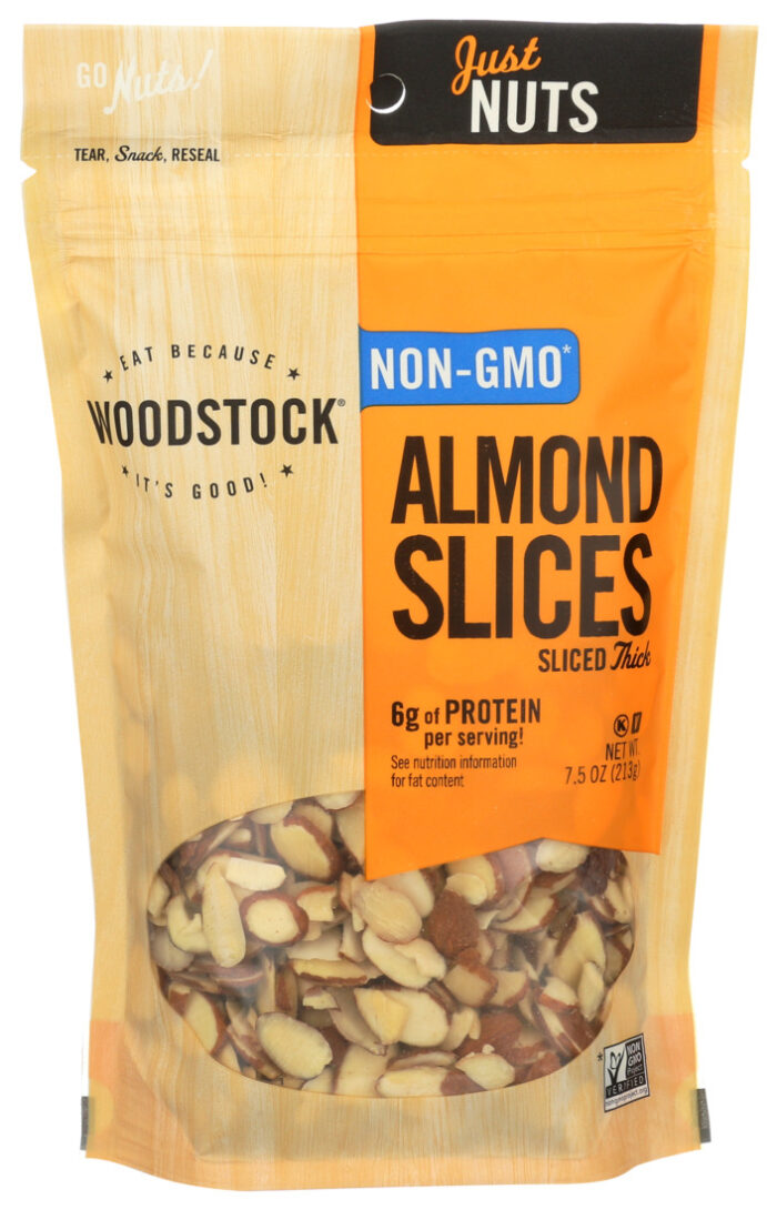 Wodstk Almonds,Sliced,Raw,Thick 7.5 Oz - Image 1