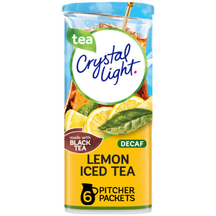 Crystal Light, Black Tea And Lemon Iced Decaftea Powdered Drink Mix, Case Of 12, 1.5 Oz