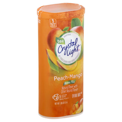Crystal Light, Peach Mango Green Tea Drink Mix, Case Of 12, 1.85 Oz