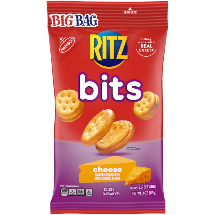 Ritz , Bits Cheese Cracker Sandwiches, Case Of 12, 3 Oz - Image 1