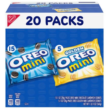 Nabisco, Oreo Mini Mixed Sandwich Cookies Variety Snack Packs 20 Ct, Case Of 4, 20 Oz