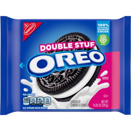 Oreo, Double Stuf Chocolate Sandwich Cookies, Case Of 12, 14.03 Oz
