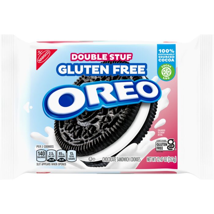 Oreo, Gluten Free Double Stuf Chocolate Sandwich Cookies, Case Of 12, 12.47 Oz - Image 1