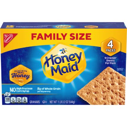 Honey Maid, Graham Crackers Family Size Box, Case Of 12, 19.2 Oz