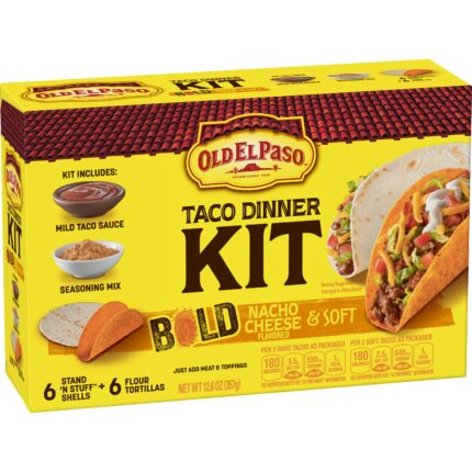 Old El Paso, B Nacho Cheese Shell & Soft Tortilla Taco Dinner Kit, Case Of 8, 12.6 Oz