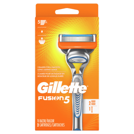 Gillette, Fusion5 Razor + 2 Cartridges, 1 Each, 1 Ct