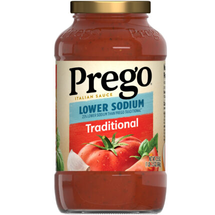 Prego, Traditional Lower Sodium Italian Sauce, Case Of 12, 23.5 Oz