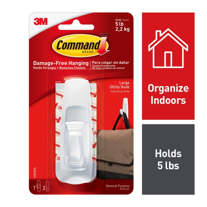 Command, Large Utility Hook 5 Lb White, Case Of 6, 1 Ct - Image 1