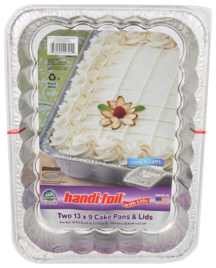 Handi-Foil, 13 X 9 Cake Pans & Lids, Case Of 12, 2 Ct