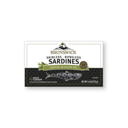 Brunswick, Skinless And Boneless Sardines In Olive Oil, Case Of 12, 4.4 Oz