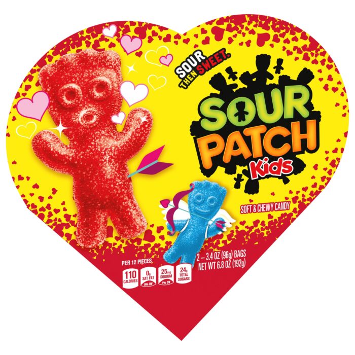 Sour Patch Kids, Soft & Chewy Valentine'S Day Candy Heart-Shaped Box, Case Of 6, 6.8 Oz - Image 1