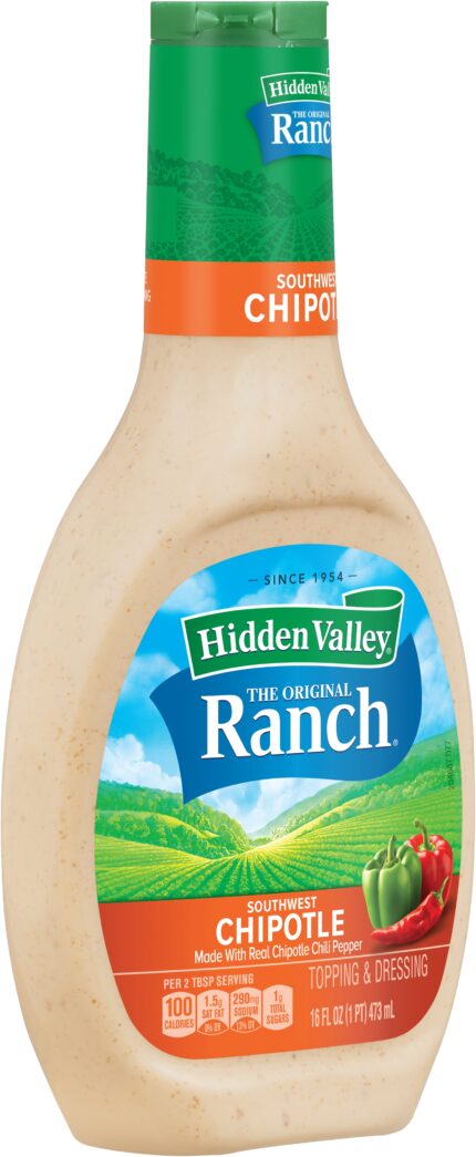 Hidden Valley, The Original Ranch Southwest Chipotle Topping & Dressing, Case Of 6, 16 Fl Oz