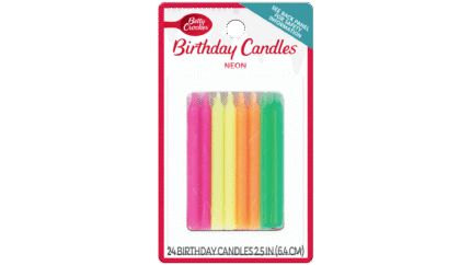 Betty Crocker, Birthday Neon Candles, Case Of 12, 24 Ct