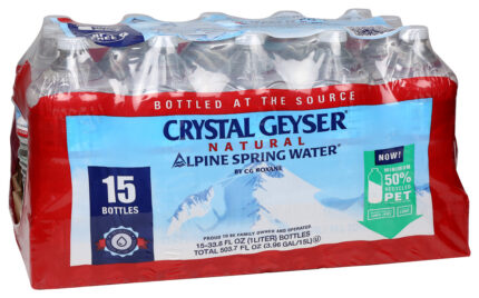 Crystal Geyser, Natural Alpine Spring Water, Case Of 15, 1 Lt
