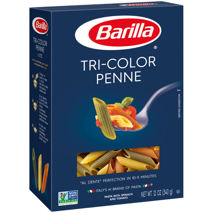 Barilla, Tri Color Penne Pasta Box, Case Of 16, 12 Oz - Image 1