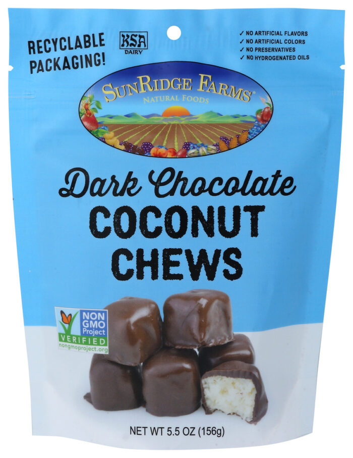 Sunrdg Cnut Chews,Dark Choc,Bag 5.5 Oz - Image 1