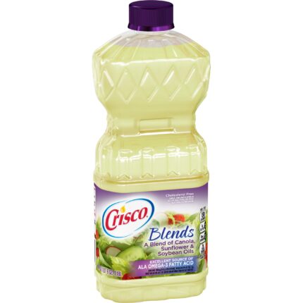 Crisco, Canola Sunflower Soybean Blended Oil, Case Of 9, 40 Fl Oz