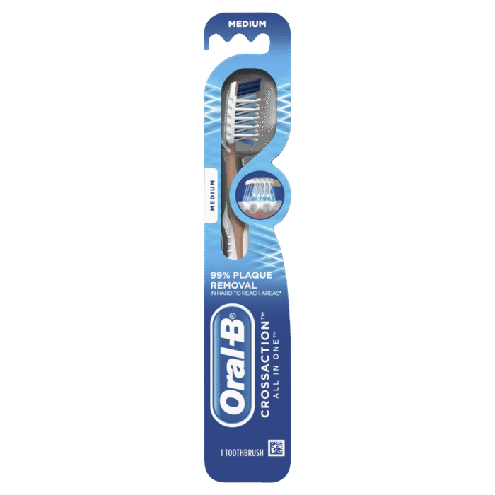 Oral B, Cross Action All-In-One Manual Toothbrush Medium, Case Of 6, 1 Ct - Image 1
