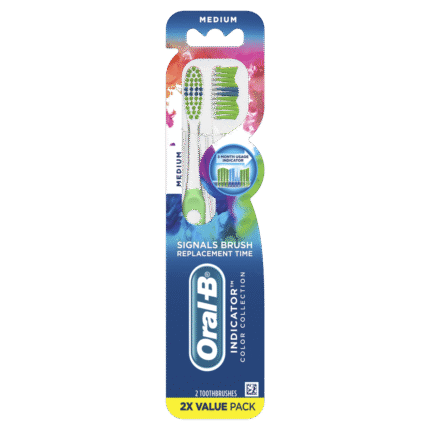 Oral B, Indicator Color Collection Manual Toothbrushes Medium, Case Of 6, 2 Ct