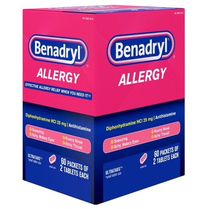 Benadryl, Allergy Ultratabs Tablets, Case Of 60, 2 Ct - Image 1