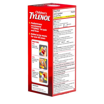 Tylenol, Pain And Fever Relief Cold Medicine Grape, Case Of 3, 4 Fl Oz