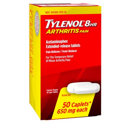 Tylenol, 8 Hour Arthritis & Joint Pain Acetaminophen Caplets, Case Of 3, 50 Ct