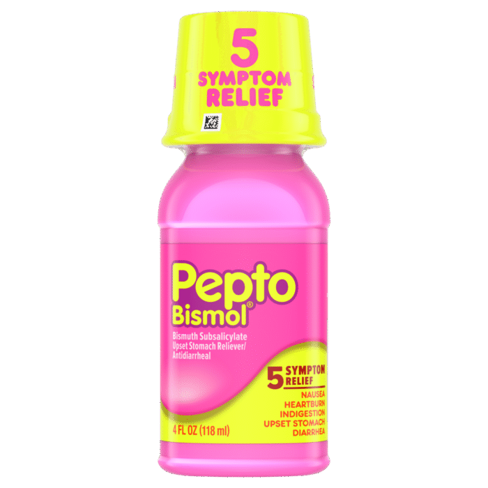 Pepto Bismol, Upset Stomach Reliever Antidiarrheal Original Liquid By Bismol, Case Of 12, 4 Fl Oz - Image 1
