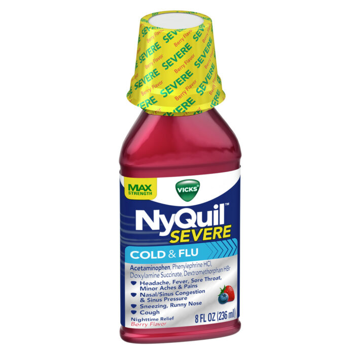 Nyquil, Cold & Flu Severe Max Strength, 1 Each, 8 Fl Oz - Image 1