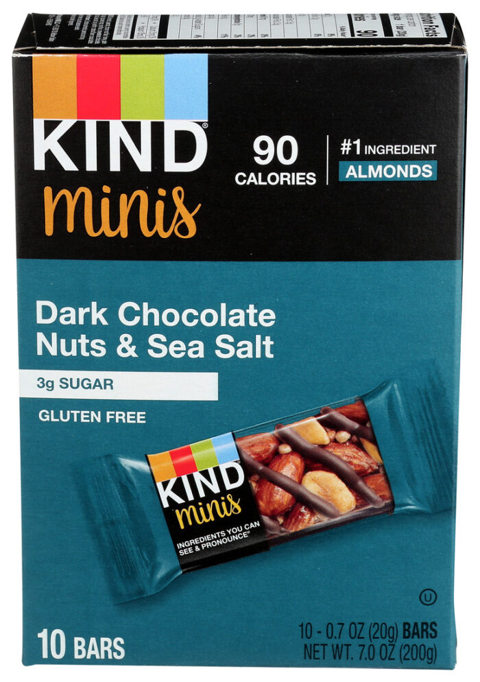 Kind, Bar Mini Dark Chocolate Nuts And Sea Salt, Case Of 8, 10/.7 Oz - Image 1