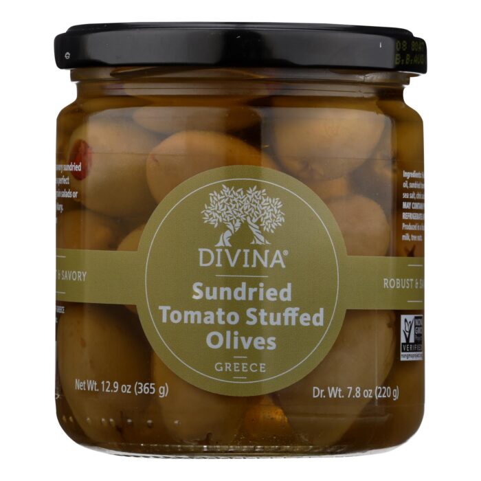 Divina Olives Stfd W/Sndrd Tomat 7.8 Oz - Image 1