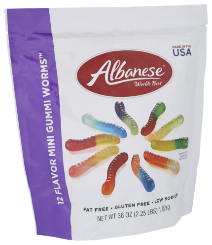 Albanese, 12 Flavor Mini Gummi Worms, Case Of 4, 36 Oz